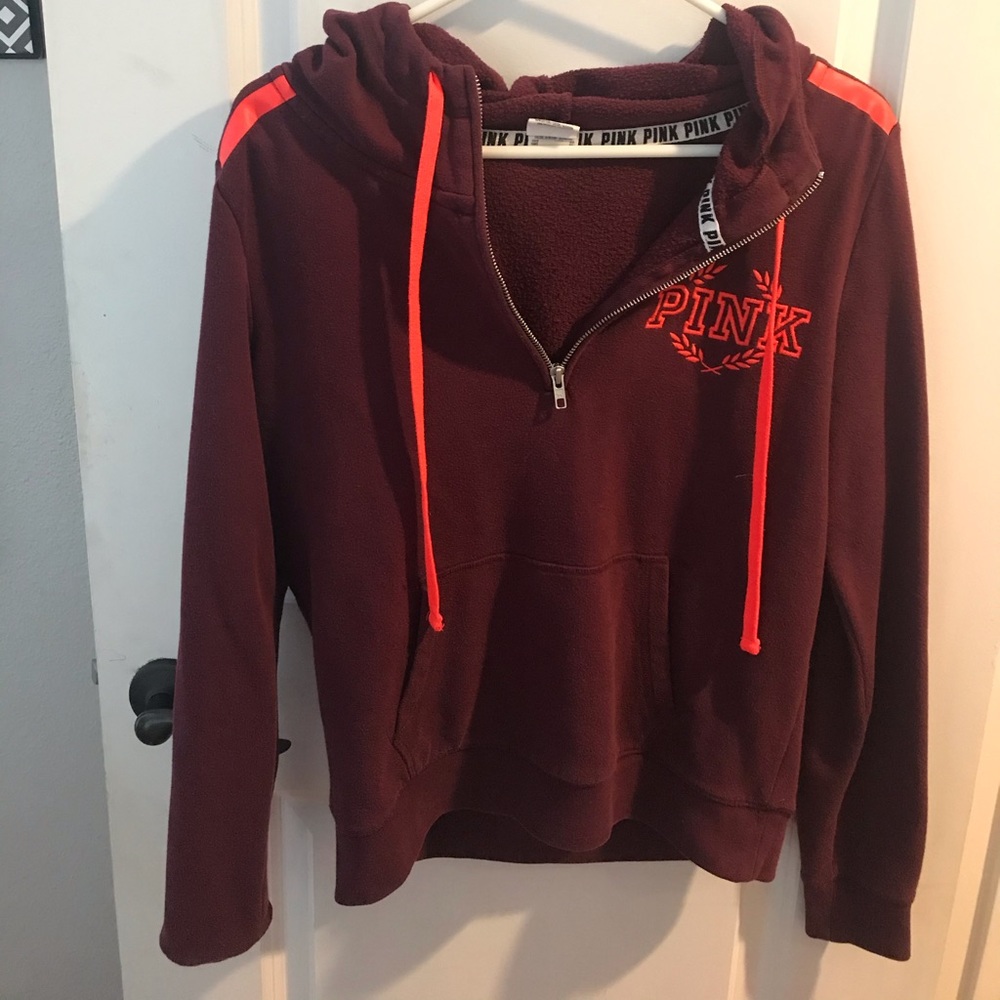PINK 1/4 zip hoodie